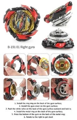 JIMI Bey Stadium Blade Battling Top Battle Set, 8 Burst Tops 3 Launchers 1 Bey Arena Combat Game, Toy Gift For Kids Boys Ages 6+, Red -BEYBLADE Sale Store 51ilezyicQL