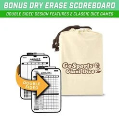 GoSports Giant Wooden Playing Dice Set With Rollzee And Farkle Scoreboard - Includes 6 Dice, Dry-Erase Scoreboard And Canvas Tote Bag - Choose 2.5 Inch Or 3.5 Inch Dice) -BEYBLADE Sale Store 51j16RcCiEL