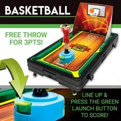 Franklin Sports Table Top Sports Game Set - 5-in-1 Sports Center Indoor Sports Games - Tabletop Soccer, Basketball, Hockey, Bowling + Pool -BEYBLADE Sale Store 51jBkuRLoiL