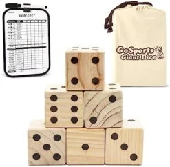 GoSports Giant Wooden Playing Dice Set With Rollzee And Farkle Scoreboard - Includes 6 Dice, Dry-Erase Scoreboard And Canvas Tote Bag - Choose 2.5 Inch Or 3.5 Inch Dice) -BEYBLADE Sale Store 51jNreGR2ML. AC