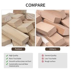 PetGirl Giant Tumble Tower, Pine Wooden Topple Game Classic Block Stacking For Kids Adults Family, 54 PCS -BEYBLADE Sale Store 51jPTejgCsL