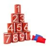 Hey! Play! Carnival Games For Kids, Bean Bag Can Toss Outdoor Game For Adults, Kids, Boys And Girls , Red