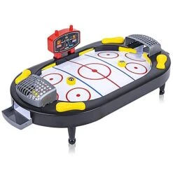Gamie Hockey Tabletop Game, Desktop Sports Game With Mini Hockey Table, 2 Pucks, And Scoreboard, Fun Indoor Games For Home, Office And Game Night, Best Gift Idea For Kids
