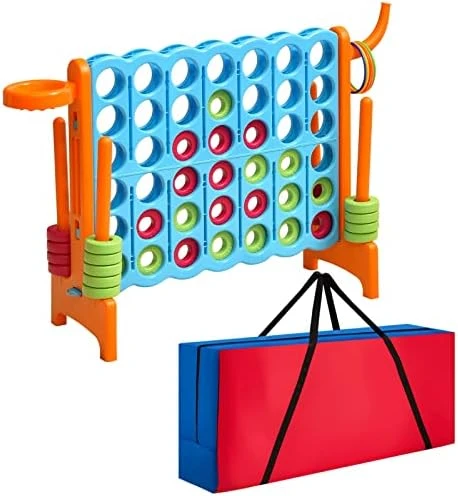 COSTWAY Jumbo 4-to-Score Giant Game Set For Kids & Adults, 2.5Ft Indoor Outdoor Game With Basketball Hoop, Ring Game, 42 Jumbo Rings, Quick-Release Slider, Perfect For Birth & Holiday Party 10 COSTWAY Jumbo 4-to-Score Giant Game Set For Kids & Adults, 2.5Ft Indoor Outdoor Game With Basketball Hoop, Ring Game, 42 Jumbo Rings, Quick-Release Slider, Perfect For Birth & Holiday Party - Image 8