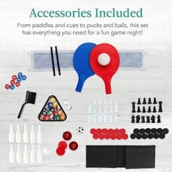 Best Choice Products 11-in-1 Kids Combo Game Table Set For Home, Game Room W/Ping Pong, Foosball, Table Hockey, Chess, Checkers, Shuffleboard, Bowling, 5 Accessory Bags -BEYBLADE Sale Store 51mgCegs05L
