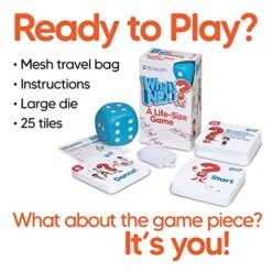 Family Board Game For Kids & Adults – Get Active With A Life-Size Kids Game For Ages 4+ Where You Are The Game Piece – Board Games For Family Night With Large Die & 25 Action Game Tiles By M&J Games