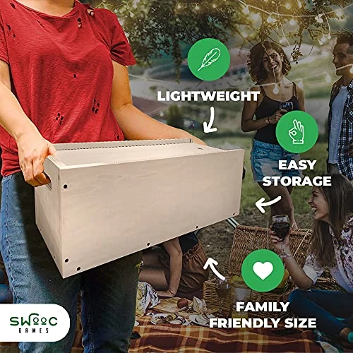 SWOOC Games - Giant Tower Game With 3-in-1 Straightener, Table & Storage Box - 90% Faster Set Up With Transforming Box & Straightener - Starts At 2-4ft - Grows To Over 6ft - Large Outdoor Yard Games 5 SWOOC Games - Giant Tower Game With 3-in-1 Straightener, Table & Storage Box - 90% Faster Set Up With Transforming Box & Straightener - Starts At 2-4ft - Grows To Over 6ft - Large Outdoor Yard Games - Image 3