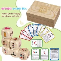 Fofeadm Kids Yoga Dice, Yoga Wooden Dice Set With Yoga Cards And Wooden Gift Boxes, Fun Exercise Dice For Kids Solo Or Group Classes Workout Equipment, Learn Yoga With A Game -BEYBLADE Sale Store 51ra8XYINoL