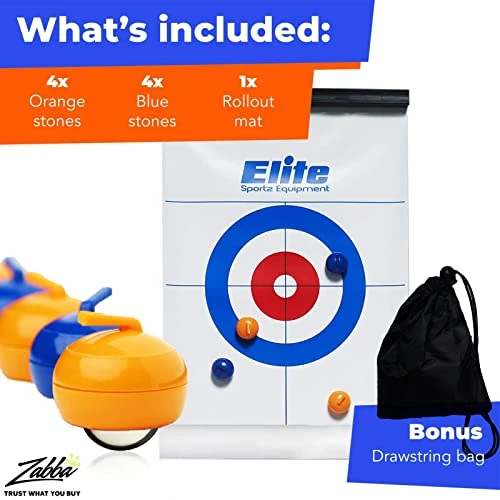 Elite Sportz Equipment Curling Game - Tabletop Games For Adults, Kids & Families - 4 Ft X 1 Ft Mat For Indoor Fun W/Bonus Travel Bag - Ages 6 & Up 5 Elite Sportz Equipment Curling Game - Tabletop Games For Adults, Kids & Families - 4 Ft X 1 Ft Mat For Indoor Fun W/Bonus Travel Bag - Ages 6 & Up - Image 3