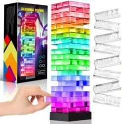 Family Games For Kids Adults,Light Up Tumble Tower With 3 Flash Mode,Stacking Board Games With 50 Funny Cards,Great Party Games For Game Night Family Gatherings Camping Travel,Fun Games Toy Gift Ideas -BEYBLADE Sale Store 51t7JrYcs5L. AC