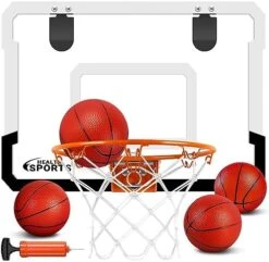 Indoor Mini Basketball Hoop With Electronic Scoreboard - Over The Door Basketball Hoop With 4 Balls, Mini Hoop Door & Wall Office Bedroom Score Basketball Hoop For Kids And Adults -BEYBLADE Sale Store 51tEdXR7MTL. AC