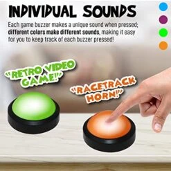 Teacher's Choice 4 Player Light Up Game Buzzer System | Displays The Winning Player | Loud, Unique Sounds For Each Buzzer, Great For Trivia Games, Family Feud, Jeopardy, Competition, Spelling Bees -BEYBLADE Sale Store 51vHq5mn6iL