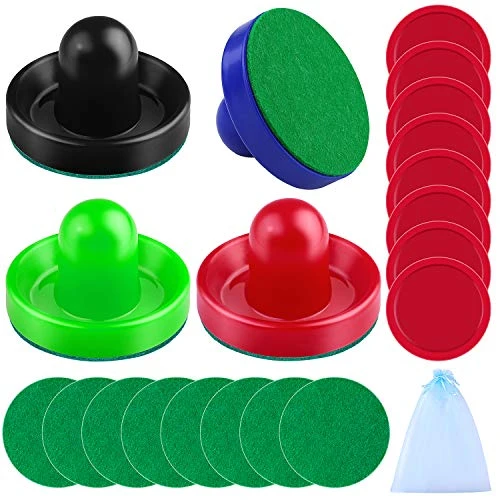 URATOT Air Hockey Pushers And Air Hockey Pucks Air Hockey Paddles, Goal Handles Paddles Replacement Accessories For Game Tables(4 Pushers, 8 Red Pucks And 8 Green Pads) 3 URATOT Air Hockey Pushers And Air Hockey Pucks Air Hockey Paddles, Goal Handles Paddles Replacement Accessories For Game Tables(4 Pushers, 8 Red Pucks And 8 Green Pads)