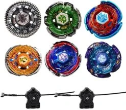 Gyros 6 Pack Bey Burst Battling Tops Metal Fusion Starter Set With Stickers Two Launchers -BEYBLADE Sale Store 51x8JGwlN L. AC
