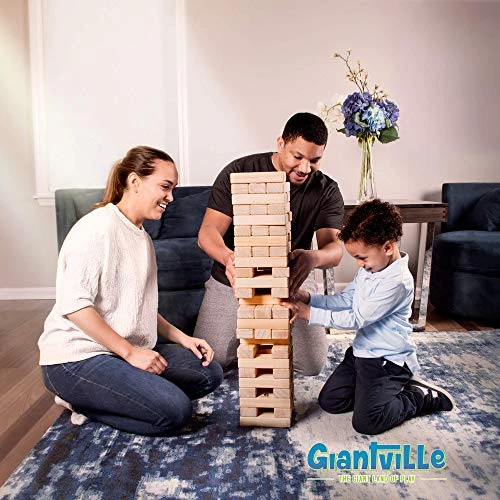 Giantville Giant Tumbling Timber Toy + Storage Crate/Platform - 60-Pc Jumbo Wooden Blocks Board/Floor Game For Kids And Adults - Premium Pine Wood, Life Size - Grows To Over 5-feet Tall While Playing 5 Giantville Giant Tumbling Timber Toy + Storage Crate/Platform - 60-Pc Jumbo Wooden Blocks Board/Floor Game For Kids And Adults - Premium Pine Wood, Life Size - Grows To Over 5-feet Tall While Playing - Image 3