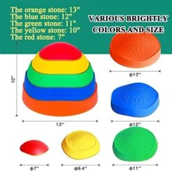 MEANHDAG 10 PCS Balance Stepping Stones For Kids, Obstacle Course Play Outdoor Backyard Activities Equipment Helps Build Children's Coordination And Confidence, Non-Slip Surface And Edging -BEYBLADE Sale Store 51yFkhyeTsL