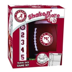 MasterPieces NCAA Alabama Crimson Tide, Shake N' Score Travel Dice Game, With Custom Scorepad, For Ages 6+