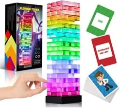 Family Games For Kids Adults,Light Up Tumble Tower With 3 Flash Mode,Stacking Board Games With 50 Funny Cards,Great Party Games For Game Night Family Gatherings Camping Travel,Fun Games Toy Gift Ideas -BEYBLADE Sale Store 51zv9g7bqIL. AC