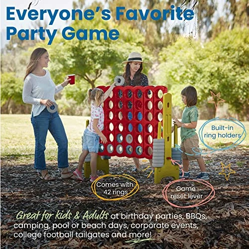 ECR4Kids Jumbo 4-To-Score, Giant Game, Cardinal, Gold 4 ECR4Kids Jumbo 4-To-Score, Giant Game, Cardinal, Gold - Image 2