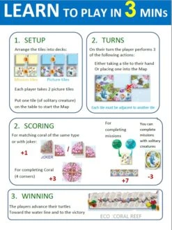 ECO CORAL REEF | Strategic Tile-Laying Board Game | Colorful Tile Placement Tabletop Game | 2-4 Players | Playtime 30-60 Min | By Unique Board Games (Standard Edition) -BEYBLADE Sale Store 617QNa9UWkL