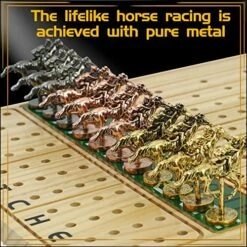 Jyquorp Horse Race Board Game Racing Game Thickened Solid Wood With 11 Luxurious Durable Classic Metal Horses With 4 Dice And 2 Boxes Of Cards Horse Racing Game (Log Color, Rectangle)… -BEYBLADE Sale Store 61C2IwgdB0L