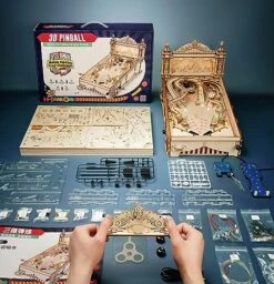 3D Pinball Machine, 482 Pieces 3D Wooden Puzzle For Adults And Teens To Build, DIY Tabletop Pinball Game To Improve Your Hands-on And Brain Skills, Mechanical Wooden Puzzle Model Kits For Family Time -BEYBLADE Sale Store 61ClMnGWWjL