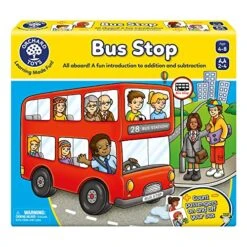 ORCHARD TOYS Moose Games Bus Stop Game. A Fun Introduction To Addition And Subtraction. Pick Up And Drop Off Passengers On Your Bus. For Ages 4-8 And For 2-4 Players