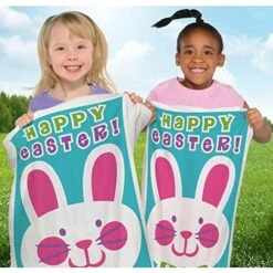 AMSCAN Easter Bunny Multicolored Potato Sacks, 6 Ct. | Party Accessory