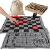 Jumbo Checkers Board Game Mat And Giant Tic Tac Toe 3-in-1 Set For Kids And Adults, Outdoor Toy Checker Rug With 24 Pcs And Storage Bag, Board Games For Family Night Party -BEYBLADE Sale Store 61OvPWaiyDL