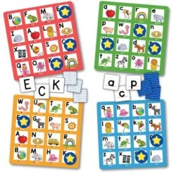 LEARNING BUGS Alphabet Bingo, Learn Capital And Lowercase Letters, ABC Board Game For 2 To 4 Players