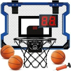Indoor Mini Basketball Hoop With Electronic Scoreboard - Over The Door Basketball Hoop With 4 Balls, Mini Hoop Door & Wall Office Bedroom Score Basketball Hoop For Kids And Adults -BEYBLADE Sale Store 61c54BOpJiL. AC