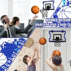 Indoor Mini Basketball Hoop With Electronic Scoreboard - Over The Door Basketball Hoop With 4 Balls, Mini Hoop Door & Wall Office Bedroom Score Basketball Hoop For Kids And Adults -BEYBLADE Sale Store 61ebjHL9oBL