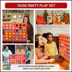 Large 4-in-a-Row Game - Giant Outdoor Family Fun, Jumbo Lawn & Patio Game For Adults & Kids | Perfect Outdoor Games, Backyard Carnival Floor Games & Giant Connect 4 Yard Game In Red, Blue & Yellow -BEYBLADE Sale Store 61iVs9bVJZL