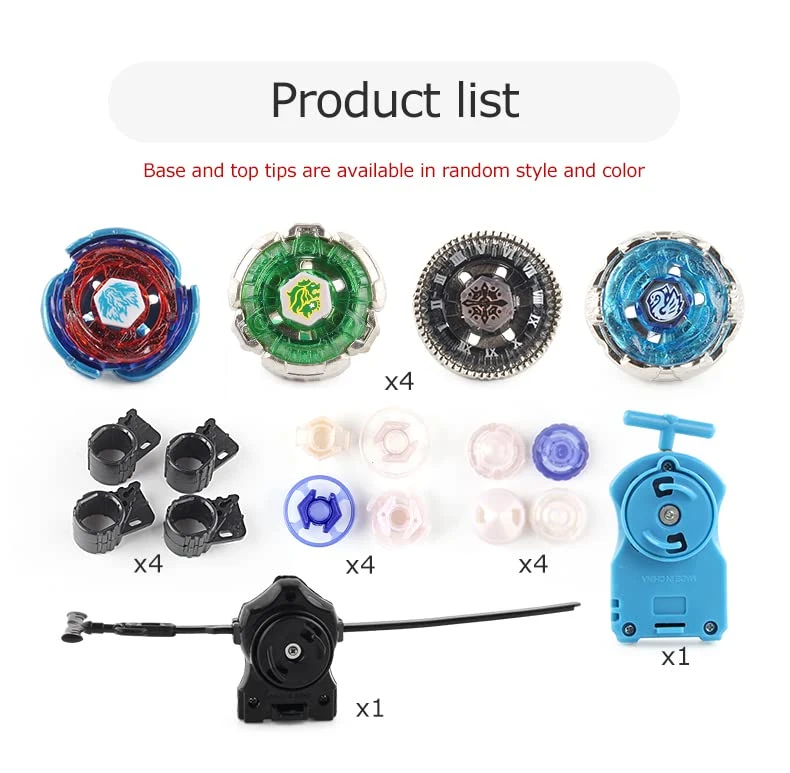 GOIJRER Gyros 4 Pieces Pack Battling Tops Metal Fusion Starter Set With Stickers Two Launchers Gift Idea Toys With Storage Box… 4 GOIJRER Gyros 4 Pieces Pack Battling Tops Metal Fusion Starter Set With Stickers Two Launchers Gift Idea Toys With Storage Box… - Image 2